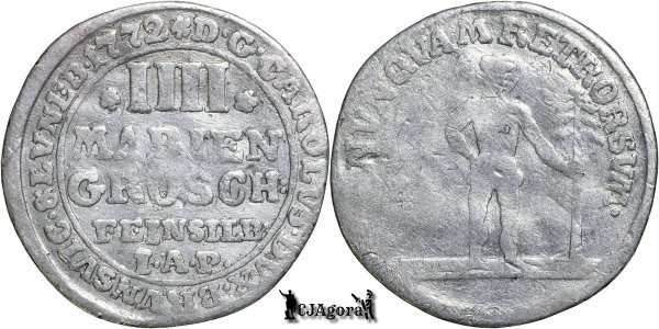 1772, 4 Mariengroschen - Carol I - Principatul Brunswick-Wolfenbüttel