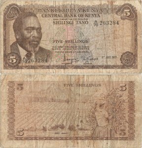 1972 (1 Iulie), 5 shillings (P-6c) - Kenya