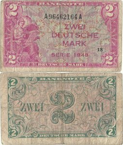 1948, 2 deutsche mark (P-3a) - Germany, Federal Republic (FDR)