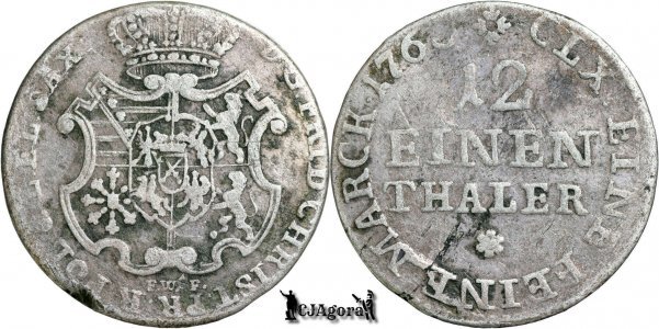 1763 FWoF, ¹⁄₁₂ Thaler „Doppelgroschen‟ - Frederic Cristian - Principatul Saxoniei