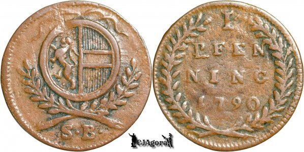 1790, 1 Pfenning - Hieronymus von Colloredo - Principatul Arhiepiscopal de Salzburg | var. stemă