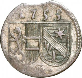 1755, 1 Pfennig - Sigismund von Schrattenbach - Principatul Arhiepiscopal de Salzburg