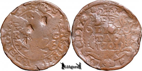 1701 RC, 1 Grano - Filip al V-lea - Regatul Siciliei