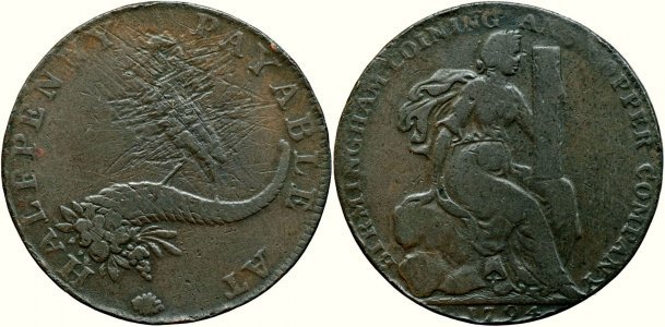 1794, ½ penny - Warwickshire – Birmingham - Regatul Marii Britanii