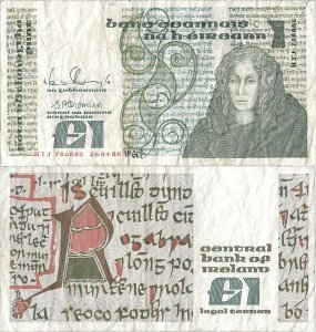 1988 (26 Aprilie), 1 pound (P-70d.2) - Irlanda