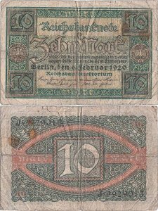 1920 (6 Februarie), 10 mark (P-67a.1) - Germania