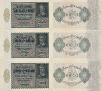 1922 (19 Ianuarie) , 10.000 mark (P-71) - Germania (×3)