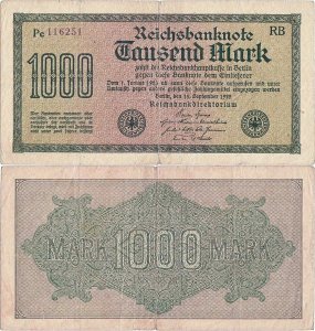 1922 (15 Septembrie), 1.000 mark (P-76d/2) - Germania