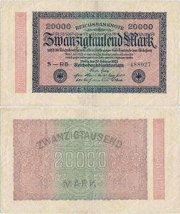 1923 (20 Februarie), 20.000 mark (P-85c) - Germania