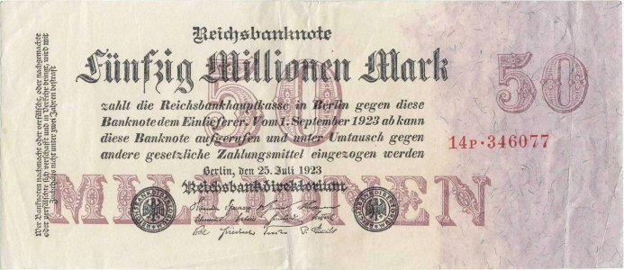 1923 (25 Iulie), 50.000.000 mark (P-98/2) - Germania
