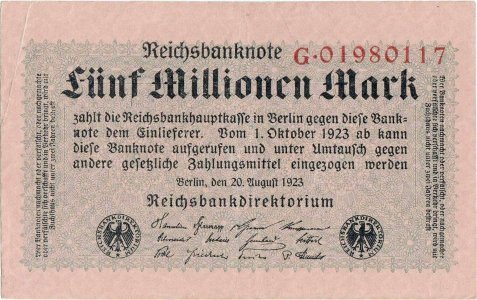 1923 (20 August), 5.000.000 mark (P-105/1) - Germania