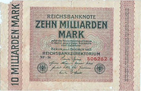 1923 (1 Octombrie), 10,000,000,000 mark (P-117a/1) - Germania