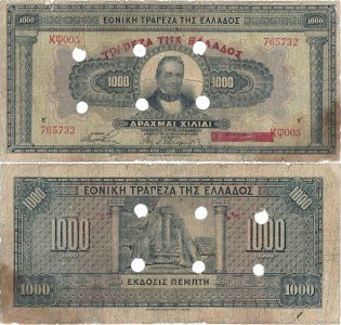 1941, 1.000 drachmai (P-115a.1) - Grecia