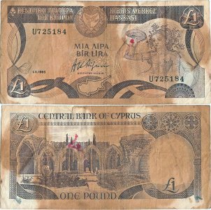 1985 (1 Noiembrie), 1 Pound (P-50a.4) - Cipru