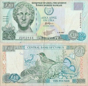 1997 (1 Octombrie) , 10 pounds (P-62a) - Cipru