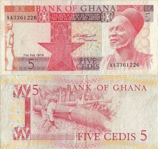 1979 (7 Februarie), 5 cedis (P-19a) - Ghana