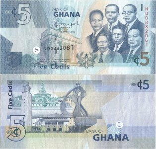 2013 (6 Martie), 5 cedis (P-38d) - Ghana