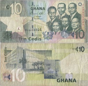 2010 (6 Martie), 10 cedis (P-39b) - Ghana