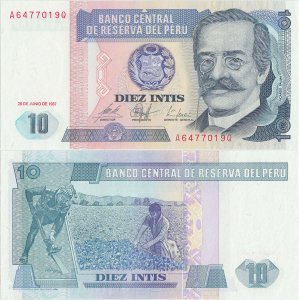 1987 (26 Iunie), 10 intis (P-129a) - Peru