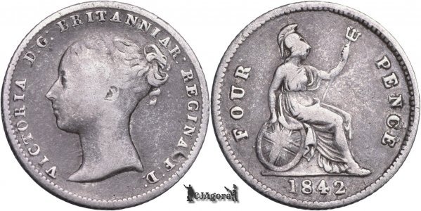 1842, 4 Pence - Queen Victoria - Regatul Unit