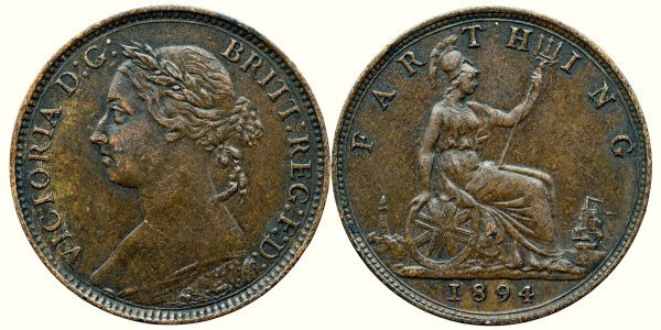 1894, 1 farthing - Victoria Alexandrina - Regatul Unit al Marii Britanii și al Irlandei de Nord