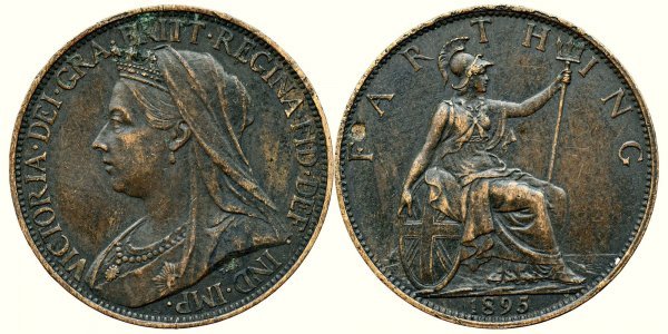 1895, 1 farthing - Victoria Alexandrina - Regatul Unit al Marii Britanii și al Irlandei de Nord