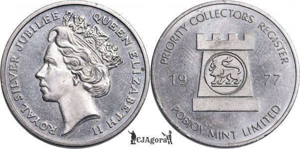 1977 Token - Pobjoy Mint Priority Collectors Register; Silver Jubilee - Regatul Unit