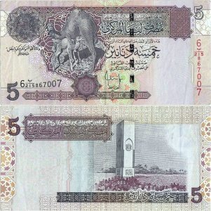 2004, 5 dinars (P-69b) - Libia