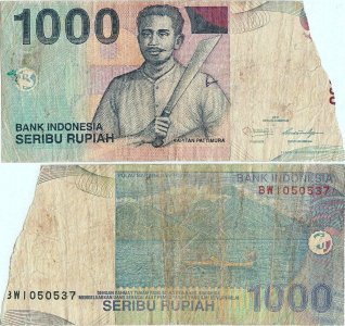 2011, 1000 Rupiah (P-141k) -Indonezia
