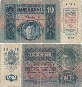 1915 (2 January), 10 kronen (P-19) - Austro-Hungarian Empire
