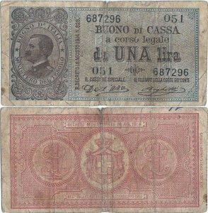 1914 (2 Septembrie), 1 lira (P-36a) - Italia