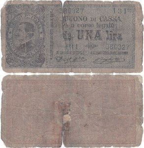 1914 (2 Septembrie), 1 lira (P-36a) - Italia