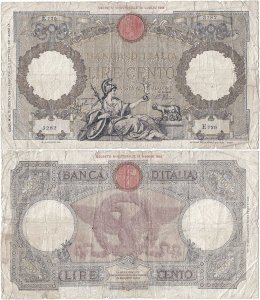 1941 (19 August), 100 lire (P-55b.20) - Italia (Fascio)