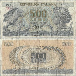 1966 (20 Iunie) , 500 lire (P-93a.1) - Italia