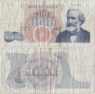 1965 (10 August), 1.000 Lire (P-96d.1) - Italia
