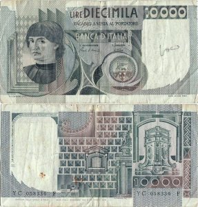 1982 (3 Noiembrie), 10,000 lire (P-106b.2) - Italia