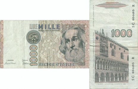 1982 (6 Ianuarie), 1.000 lire (P-109a) - Italia