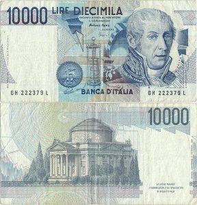 1984 (3 Septembrie), 10.000 lire (P-112d.1) - Italia