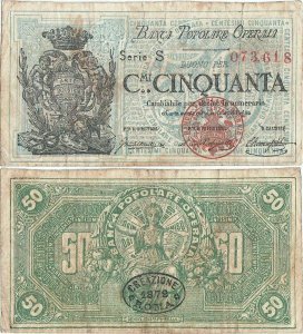 1872, 50 Centesimi (P-G0432) - Italy