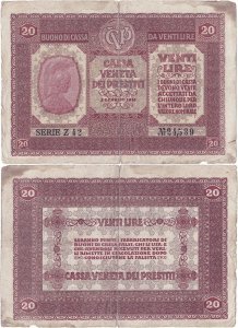 1918, 20 lire (P-M7) - Italia