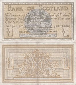 1953 (16 Octombrie), 1 pound sterling (P-96c) - Scoția