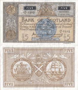 1956 (17 Aprilie), 5 pounds (P-101a.1) - Scoția