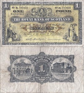 1956 (1 Septembrie), 1 pound (P-324b.1) - Scoția