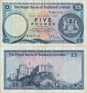 1972 (5 Ianuarie), 5 pounds (P-337a.1) - Scoția