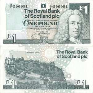 1993 (24 Februarie), 1 pound sterling (P-351c.2) - Scoția