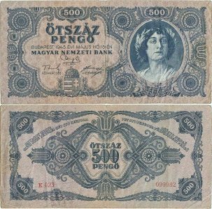 1945 (15 May) , 500 pengő (P-117x) - Hungary