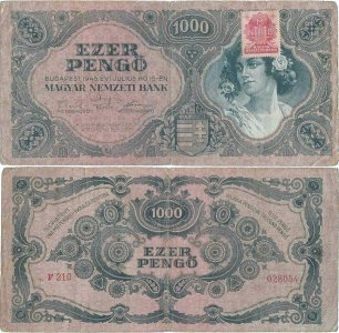 1945 (15 August), 1,000 pengő (P-118b.1) - Hungary