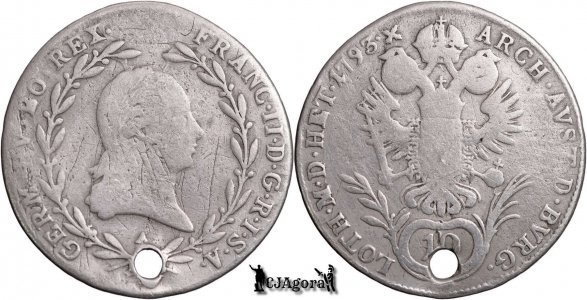 1793 (A), 10 Kreuzer - Francisc al II-lea - Arhidicatul Austriei