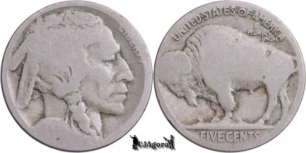 1913-1938, 5 Cents - Buffalo Nickel - United States of America