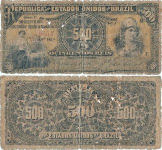 1893, 500 reis (P-1b) - Brazilia